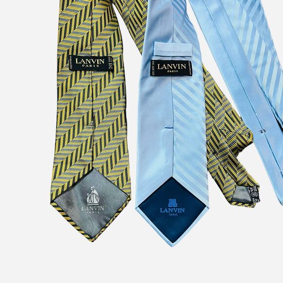 LANVIN Lot of 7 100% Silk Ties Made in Italy - Picture 11 of 12